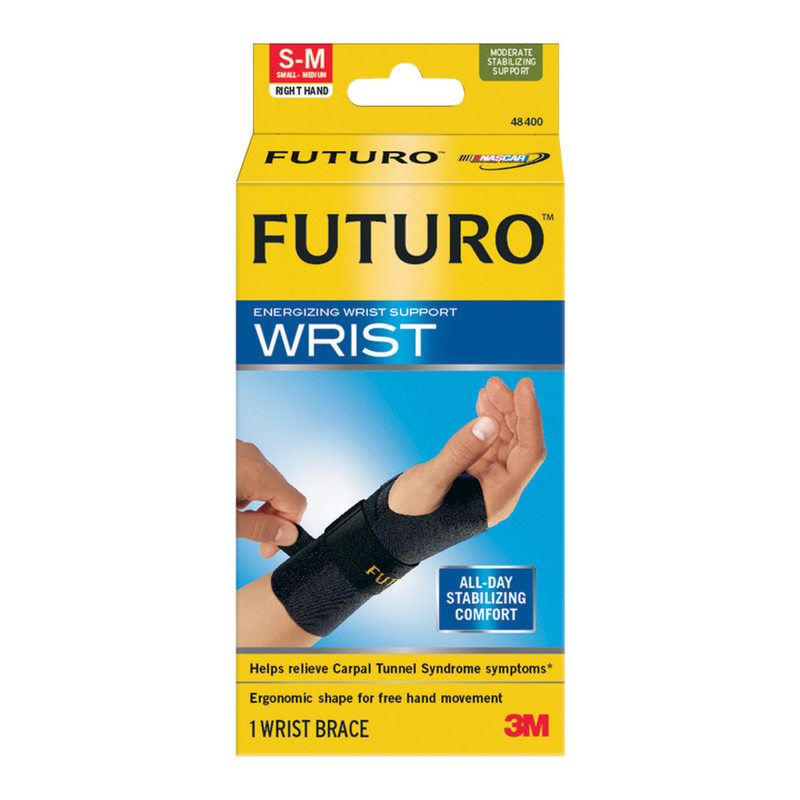Futuro Small/Medium Energizing Wrist Support, Right Hand, 6 3/4in, Black (Min Order Qty 2) MPN:48400EN