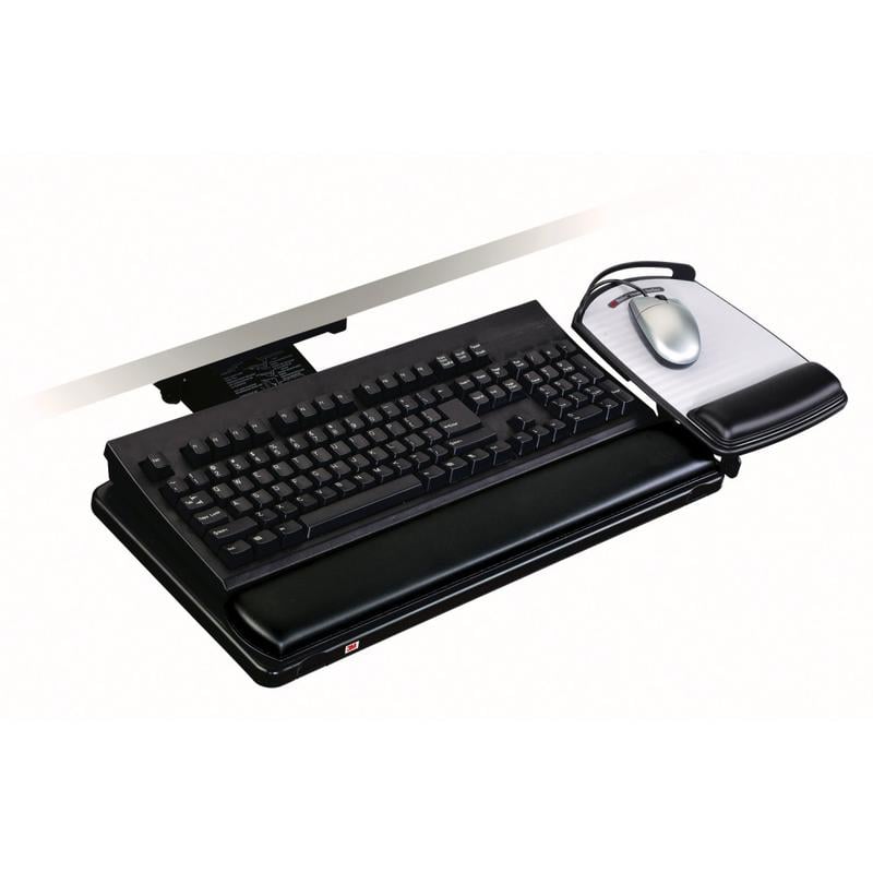 3M Underdesk Knob-Adjustable Keyboard Tray, Black, T32809 MPN:AKT80LE