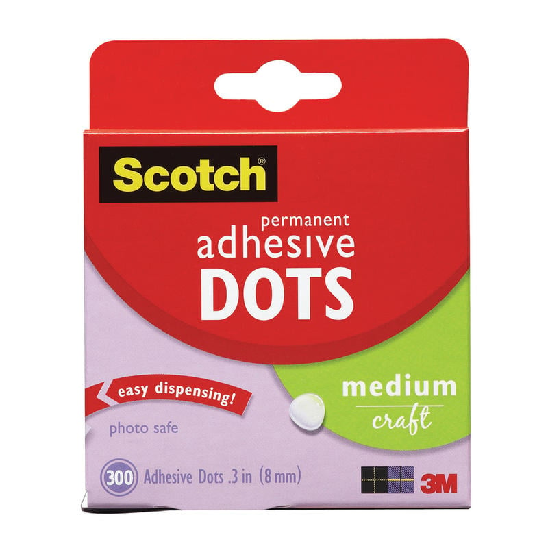 Scotch Permanent Adhesive Dots, Medium Craft, Pack Of 300 (Min Order Qty 11) MPN:010-300M