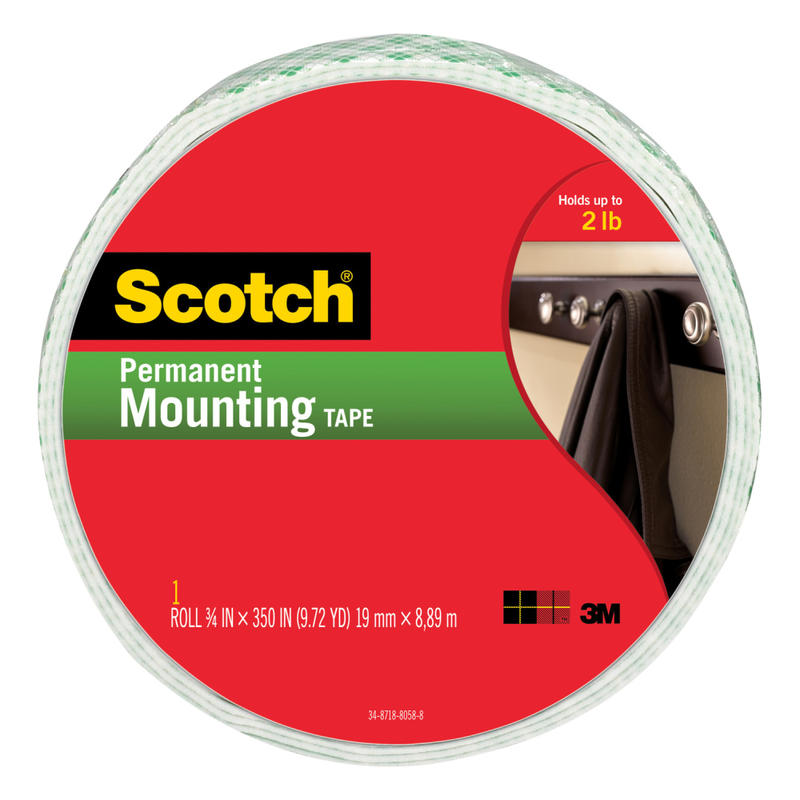 Scotch Permanent Heavy-Duty Mounting Tape, 3/4in x 350in (Min Order Qty 5) MPN:110-LNG-HANG