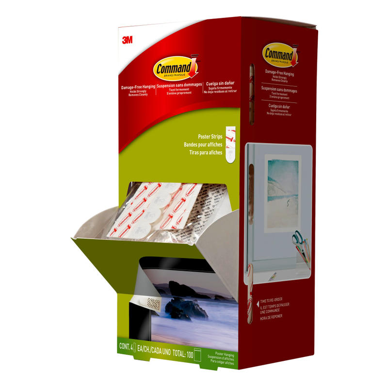 Command Poster Strips Bulk Pack, 400-Command Strips, Damage-Free, White (Min Order Qty 2) MPN:17024CABPK