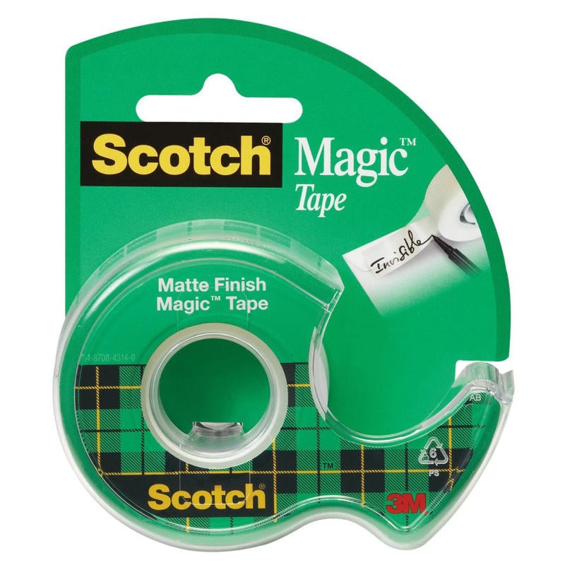 Scotch Magic Tape In Dispenser, 3/4in x 600in, Clear (Min Order Qty 20) MPN:122