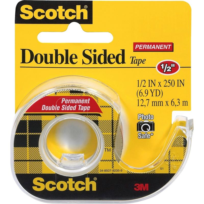 Scotch Double-Sided Tape With Handheld Dispenser, 1/2in x 248in, Clear (Min Order Qty 23) MPN:136