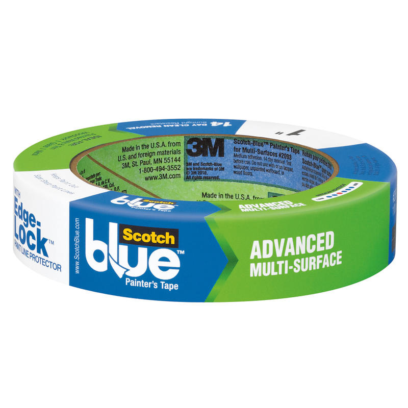 ScotchBlue Sharp Lines Multi-Surface Painters Tape, 1 Tape Roll, 1 in x 60 yd, 3in Core, Paint Tape Protects Surfaces and Removes Easily, Multi-Surface Painting Tape for Indoor and Outdoor Use, Blue (Min Order Qty 9) MPN:2093-EL-1E