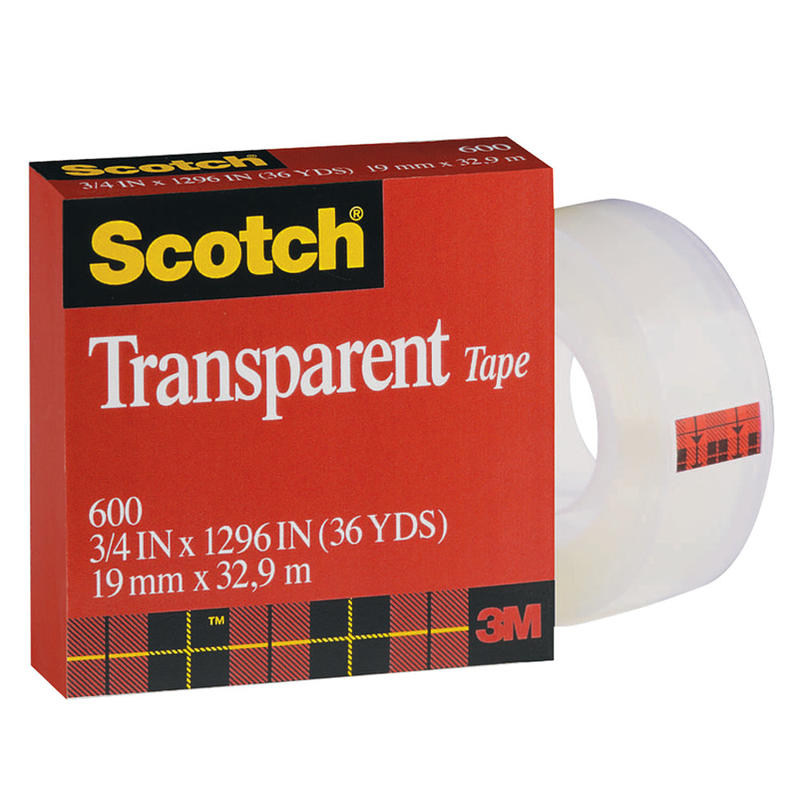 Scotch Transparent Tape, 3/4in x 1,296in, Clear (Min Order Qty 17) MPN:600-3/4X1296