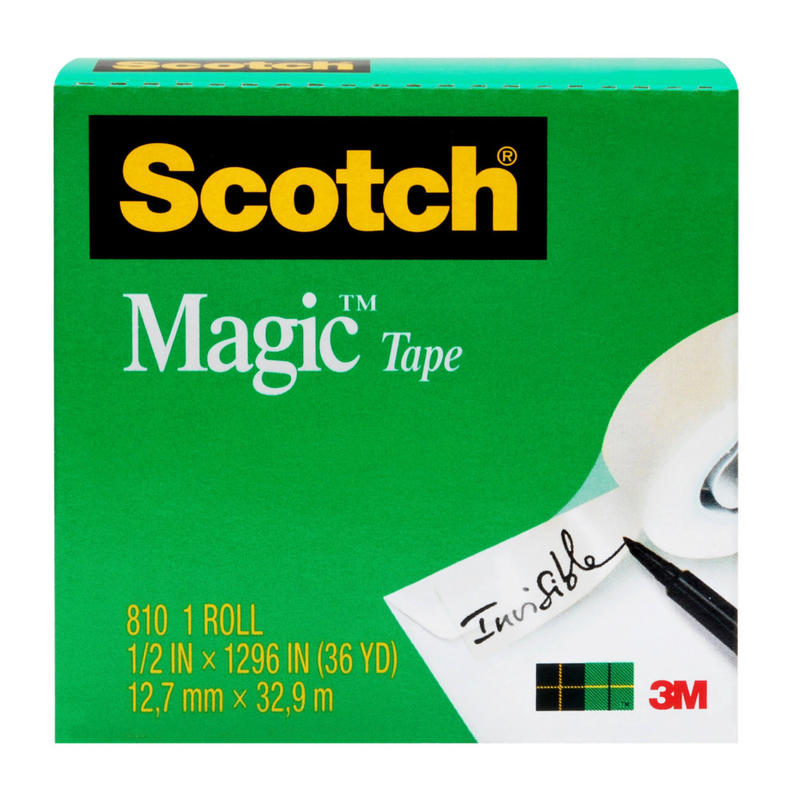 Scotch Magic 810 Tape, 1/2in x 1,296in, Clear (Min Order Qty 21) MPN:810-1/2X1296