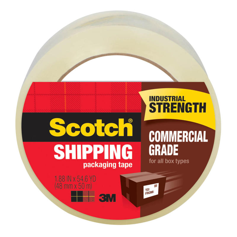 Scotch Commercial Grade Packing Tape, 1-7/8in x 54.6 Yd., Clear (Min Order Qty 9) MPN:3750-1PK