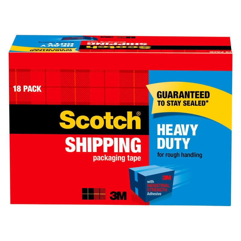 Scotch Heavy-Duty Shipping Packing Tape, 1-7/8in x 54.6 Yd., Pack Of 18 Rolls MPN:3850-18CP