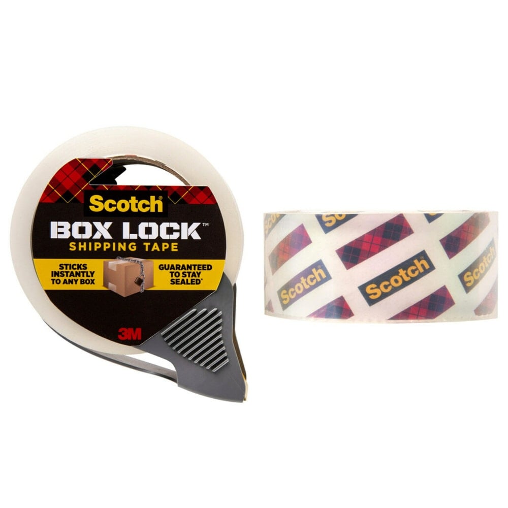 Scotch Box Lock Packing Tape, 1.88in x 54.6 yd, 2 Tape Rolls with Dispensers, Extreme Grip Box Packaging Tape for Shipping and Mailing (Min Order Qty 5) MPN:3950-2-1RD