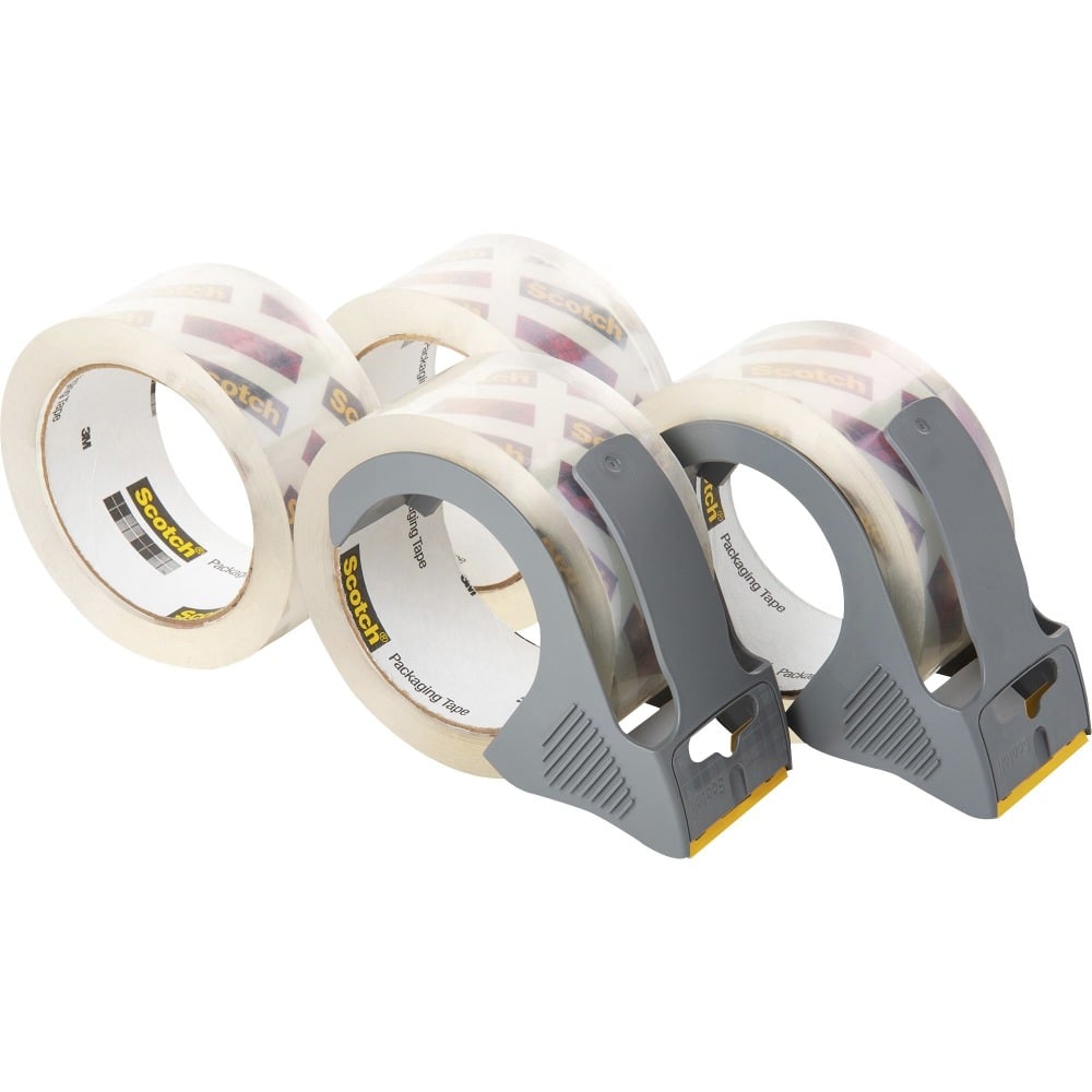 Scotch Box Lock Packaging Tape with Dispenser, 1.88in x 165ft, Clear, Pack Of 4 Rolls (Min Order Qty 2) MPN:39504RD