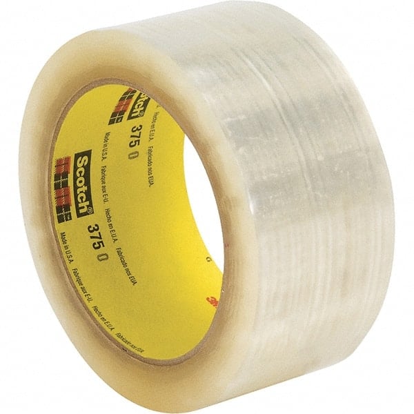 Packing Tape: Series 375, 48 mm Wide x 50 Meters Long, Clear, Rubber Adhesive, 36 Rolls Tape, 1 Dispenser MPN:65363756/066857