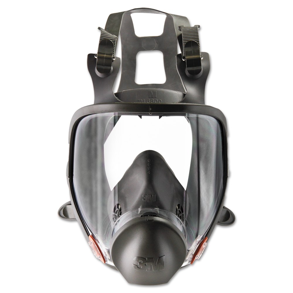 3M 6800 Full Facepiece Reusable Respirator - Medium Size - Gases, Vapor, Particulate Protection - Thermoplastic - Black, Gray - Lightweight - 1 Each MPN:6800