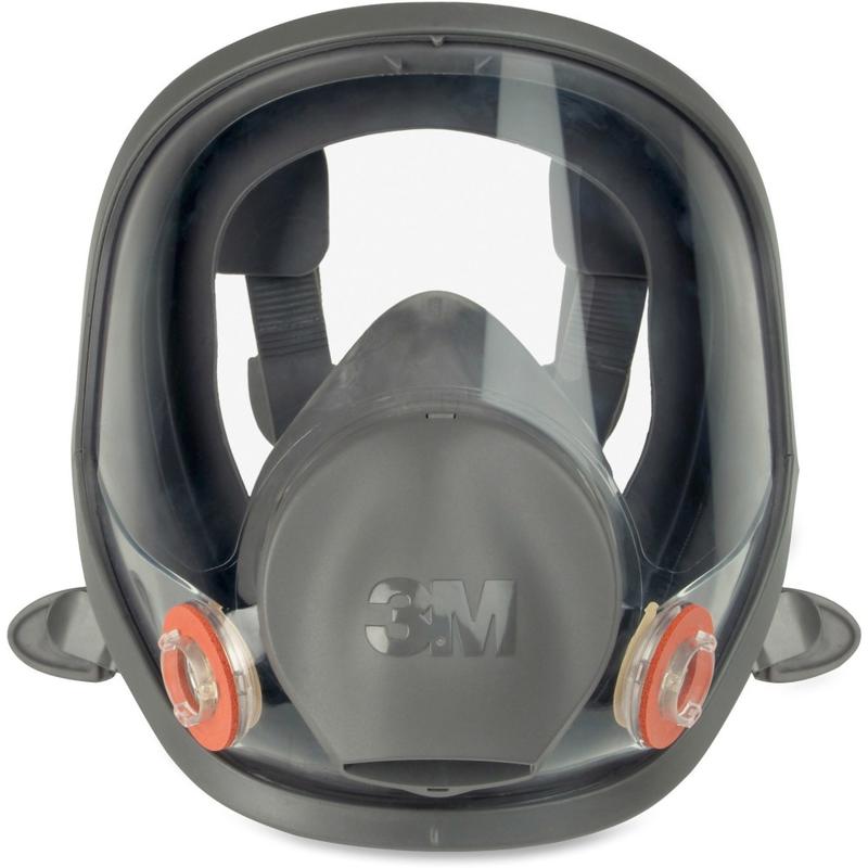 3M 6900 Full Facepiece Reusable Respirator - Particulate, Gases, Vapor, Debris Protection - Thermoplastic Elastomer (TPE), Thermoplastic Elastomer (TPE) - Black, Gray - Lightweight, Comfortable, Lens, Durable, Exhalation Valve - 1 Each MPN:6900