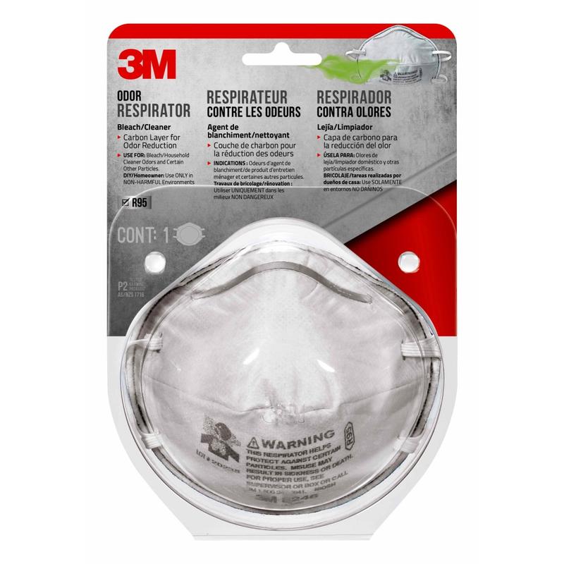 3M Household Cleanser Odor Respirator, White (Min Order Qty 9) MPN:8246H1-C