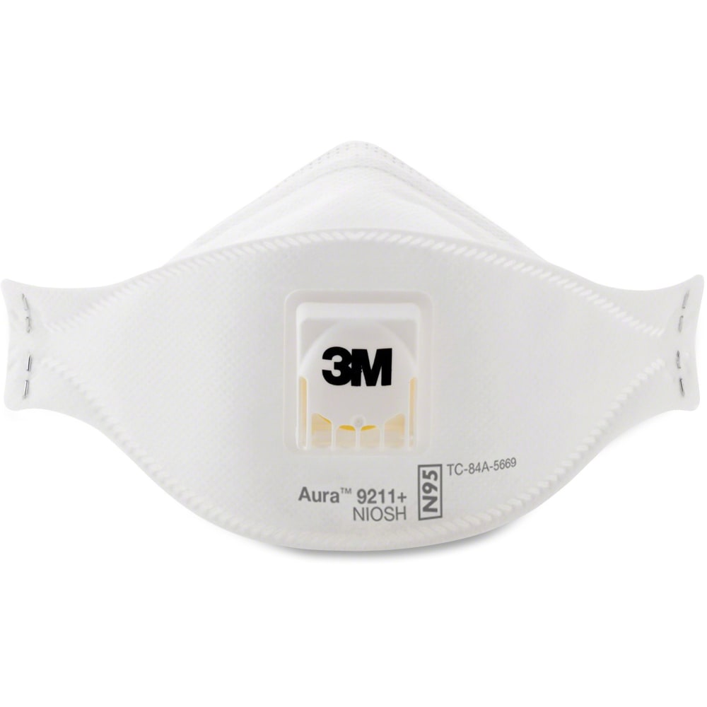 3M Aura N95 Approved Particulate Respirators, White, Box Of 12 (Min Order Qty 3) MPN:9211PLUS