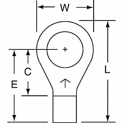 Ring Terminal Bare 12 AWG 10 AWG PK500 MPN:M10-38R/SK