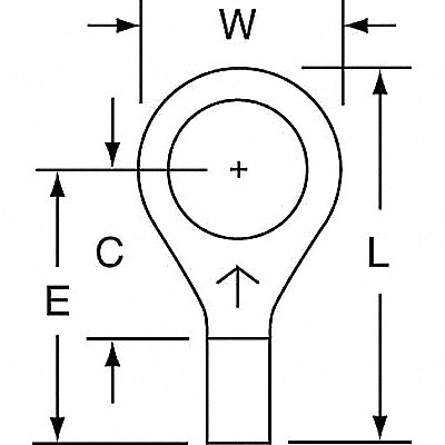 Ring Terminal Bare 16 AWG 14 AWG PK1000 MPN:M14-516R/SK