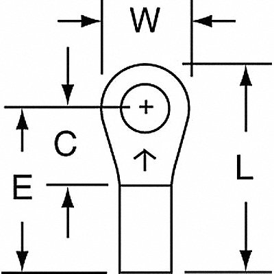 Ring Terminal Bare 16 AWG 14 AWG PK1000 MPN:M14-6R/SK