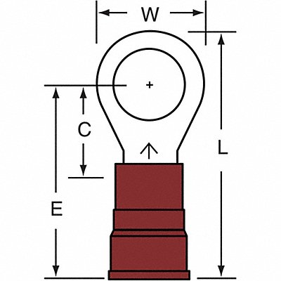 Ring Terminal Red 8 AWG 8 AWG PK10 MPN:MN8-38RX