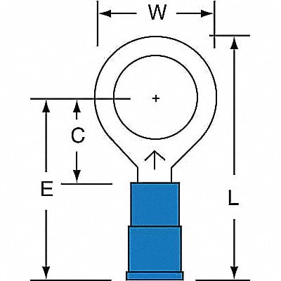 Ring Terminal Blue 16 AWG 14 AWG PK1000 MPN:MNG14-38RK