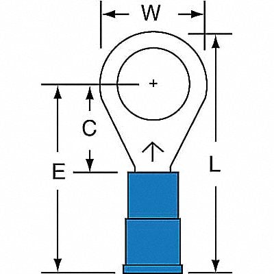 Ring Terminal Blue 16 AWG 14 AWG PK1000 MPN:MNG14-516R/SK