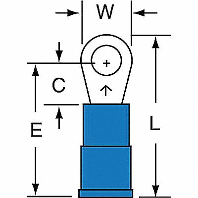 Ring Terminal Blue 16 AWG 14 AWG PK1000 MPN:MNG14-6R/SK