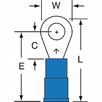 Ring Terminal Blue 16 AWG 14 AWG PK1000 MPN:MNG14-8RK