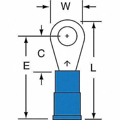 Ring Terminal Blue 16 AWG 14 AWG PK1000 MPN:MNG14-8R/LK