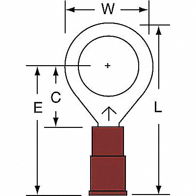 Ring Terminal Red 22 AWG 18 AWG PK1000 MPN:MNG18-38RK