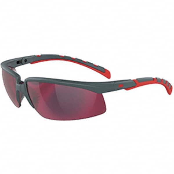 Safety Glass: Scratch-Resistant, Polycarbonate, Red Mirror Lenses, Full-Framed, UV Protection MPN:7100203162