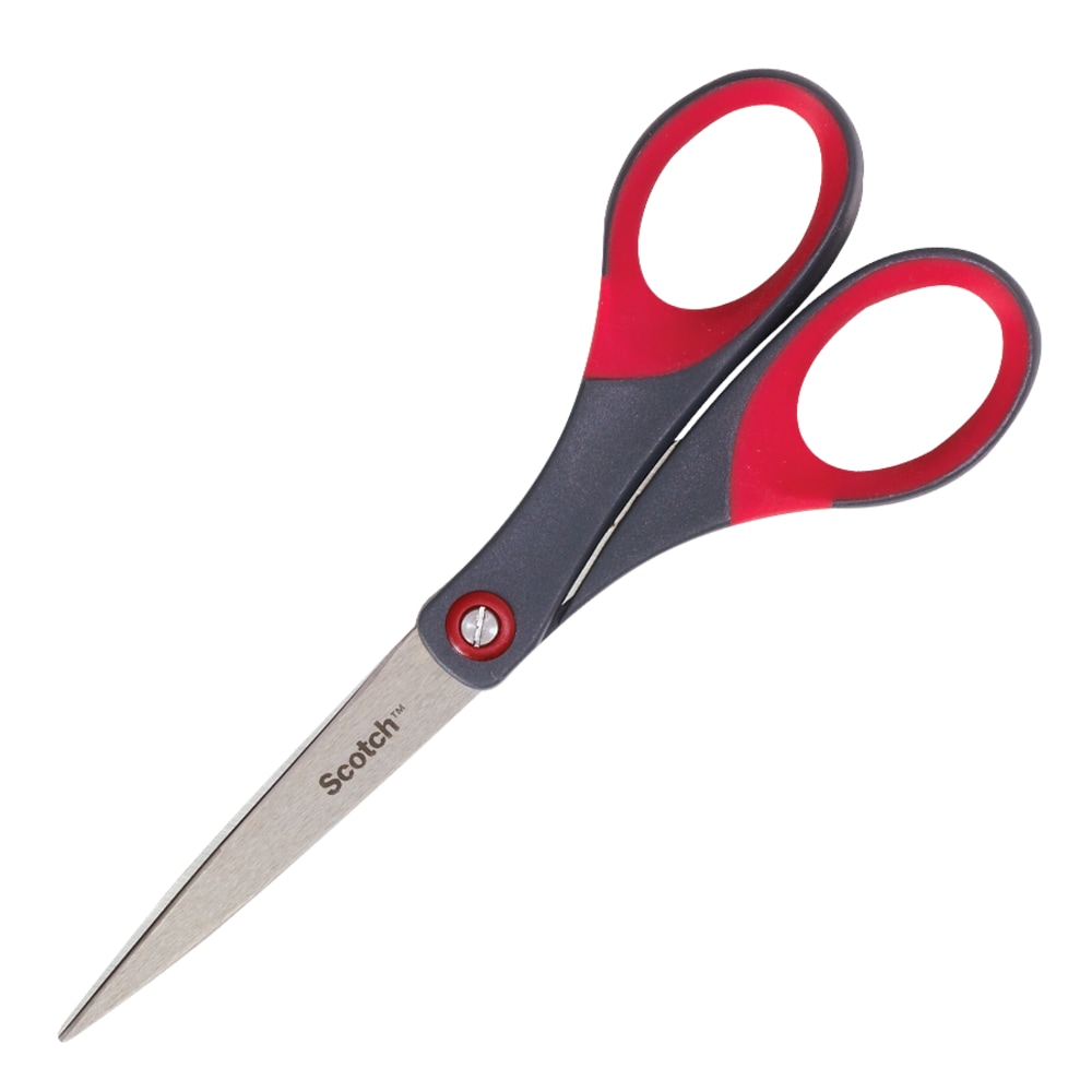 Scotch Precision Scissors, 7in - 7in Overall Length - Left/Right - Stainless Steel - Red, Gray - 1 Each (Min Order Qty 10) MPN:1447