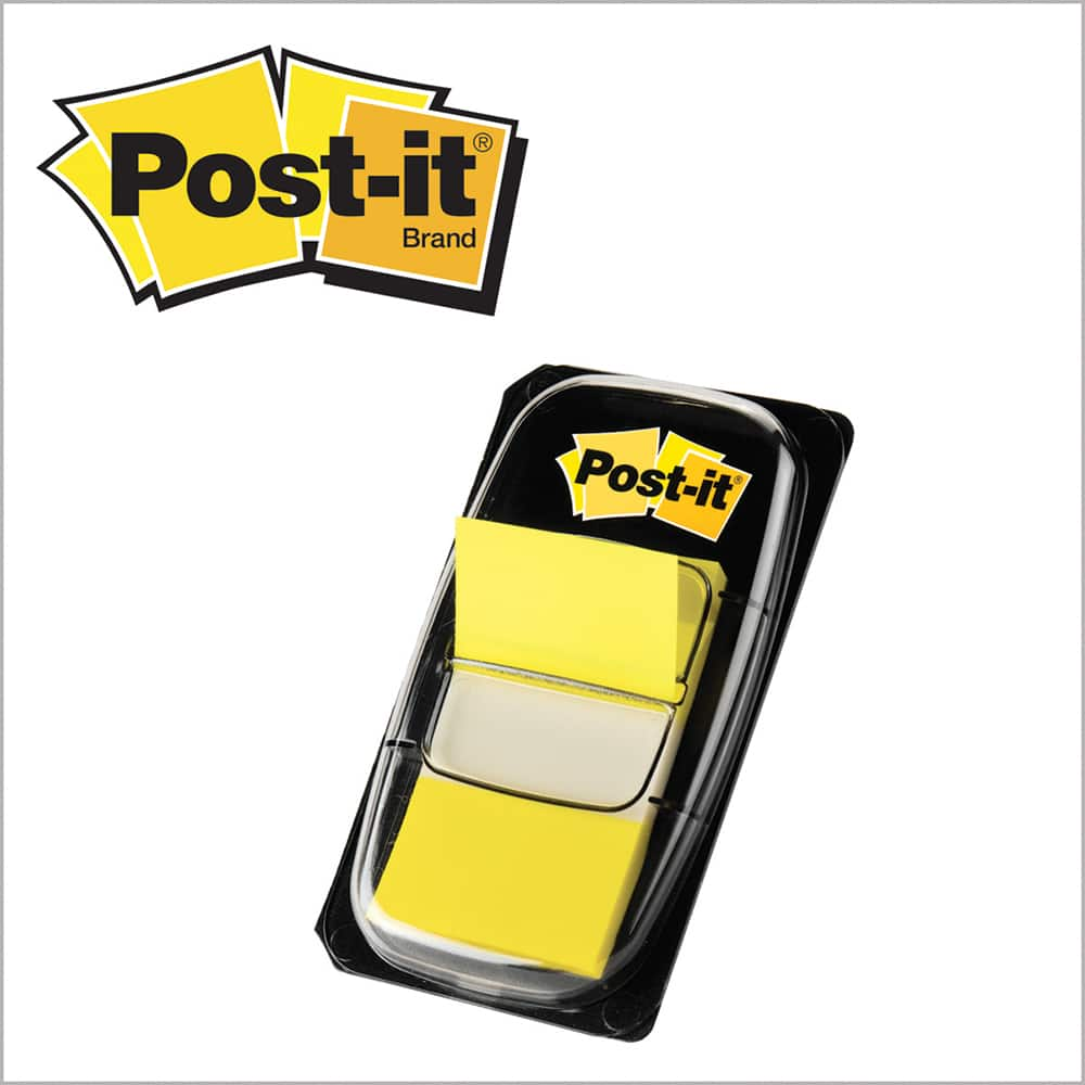 Self-Stick Page Flags, Style: Flag , Color: Yellow , Size: 1 in x 1.7 in  MPN:7010383983