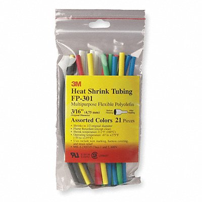 Shrink Tubing 0.125in ID Colors 6in PK28 MPN:FP301-1/8-6