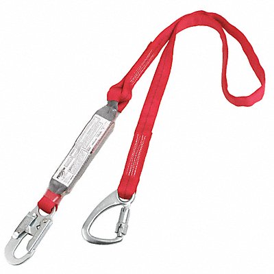 Shock-Absorbing Tie-Back Lanyard Red MPN:1340040