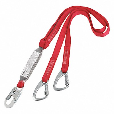 Shock-Absorbing Tie-Back Lanyard Red MPN:1340060