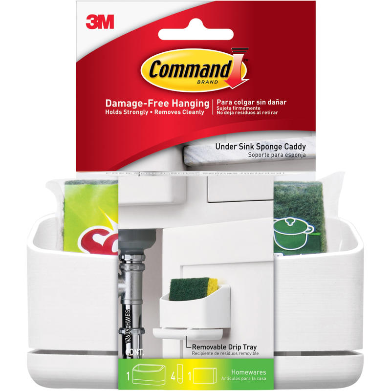 Command Under Sink Sponge Caddy - 9.4in Height x 12in Width x 7.8in Depth - White - 12 / Carton MPN:17609HWESCT