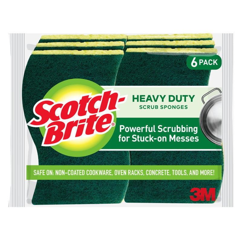 Scotch-Brite Heavy Duty Sponges, 6 Scrubbing Sponges, Great For Washing Dishes and Cleaning Kitchen (Min Order Qty 9) MPN:426