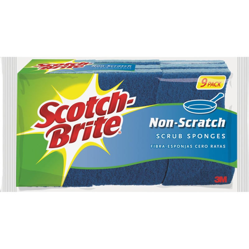 Scotch-Brite Zero Scratch Sponges, 9 Scrubbing Sponges, Great For Washing Dishes and Cleaning Kitchen (Min Order Qty 6) MPN:529