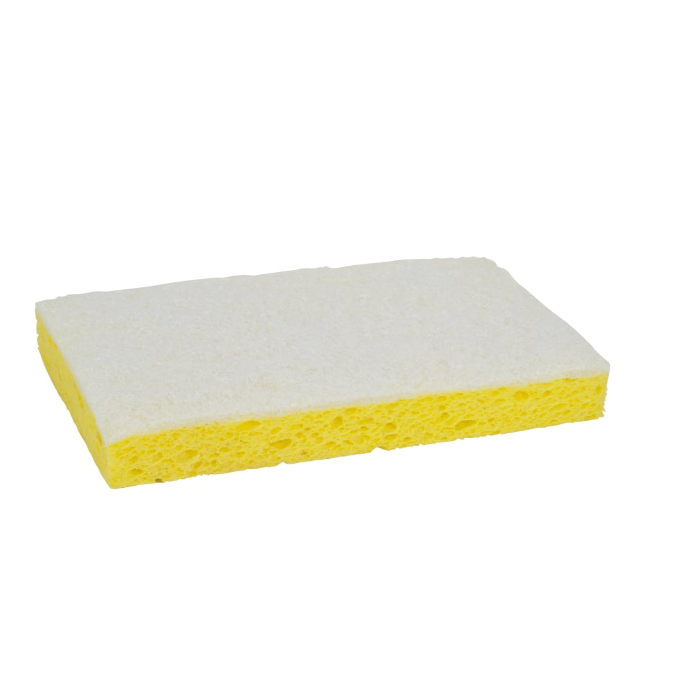 Scotch-Brite Light-Duty Scrubbing Sponge, 3-3/5 inches x 6-1/10 inches, 7/10 inches Thick, Yellow/White, 20 sponges per case, Sold by the Case MPN:63