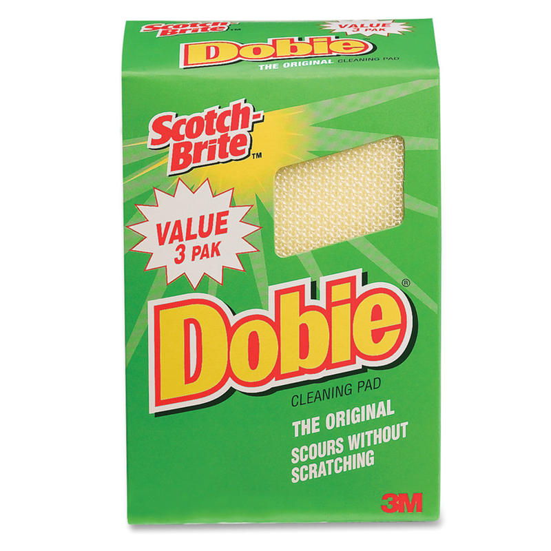 Scotch-Brite Dobie All-Purpose Cleaning Pad, Yellow, Pack Of 3 (Min Order Qty 13) MPN:723-2F