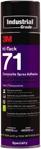 Spray Adhesive: 18.04 oz Aerosol Can, Clear MPN:7010407935