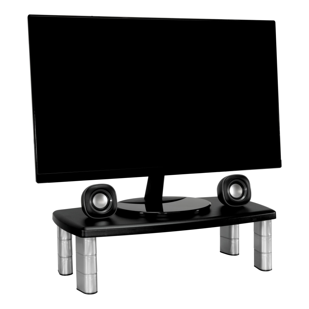 3M Monitor Stand, 5 7/8in x 20 1/2in x 12 1/2in, MS90B, Black/Silver (Min Order Qty 2) MPN:MS90B