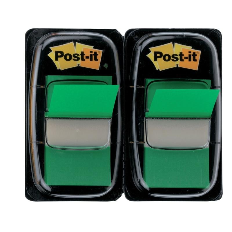 Post-it Flags, 1in x 1 -11/16in, Green, 50 Flags Per Pad, Pack Of 2 Pads (Min Order Qty 13) MPN:680-GN2