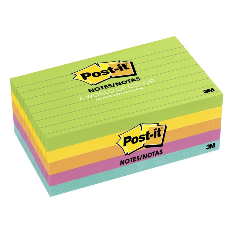 Post-it Notes, 3 in x 5 in, 5 Pads, 100 Sheets/Pad, Clean Removal, Floral Fantasy Collection, Lined (Min Order Qty 5) MPN:635-5AU