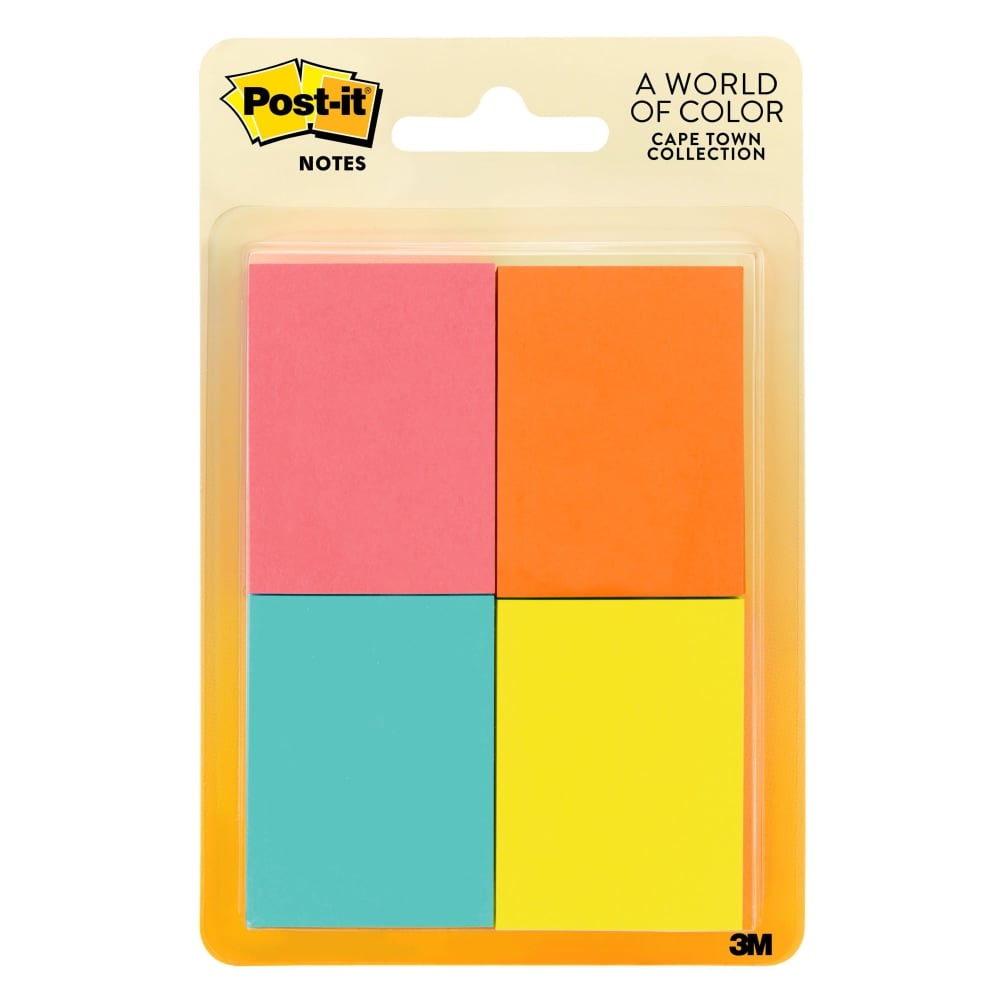 Post-it Notes, 1 3/8 in x 1 7/8 in, 8 Pads, 50 Sheets/Pad, Clean Removal, Poptimistic Collection (Min Order Qty 14) MPN:653-8AF