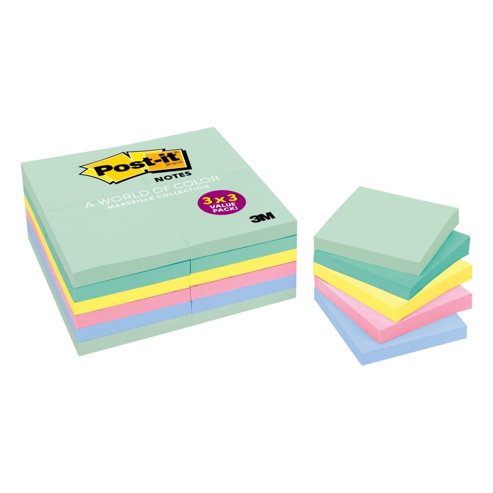 Post-it Notes, 3in x 3in, Beachside Cafe, Pack Of 24 Pads (Min Order Qty 2) MPN:654-24APVAD