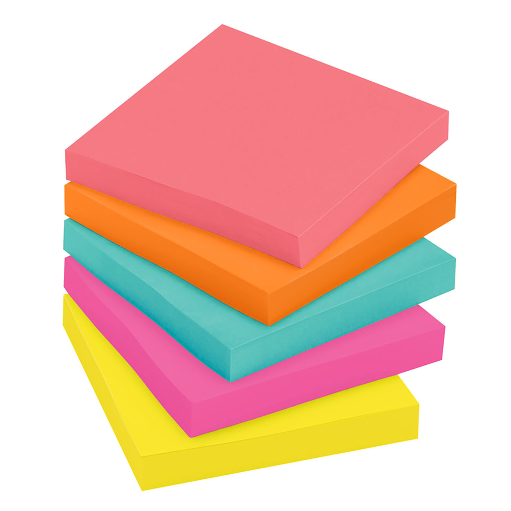 Post-it Notes, 3 in x 3 in, 5 Pads, 100 Sheets/Pad, Clean Removal, Poptimistic Collection (Min Order Qty 8) MPN:654-5PK