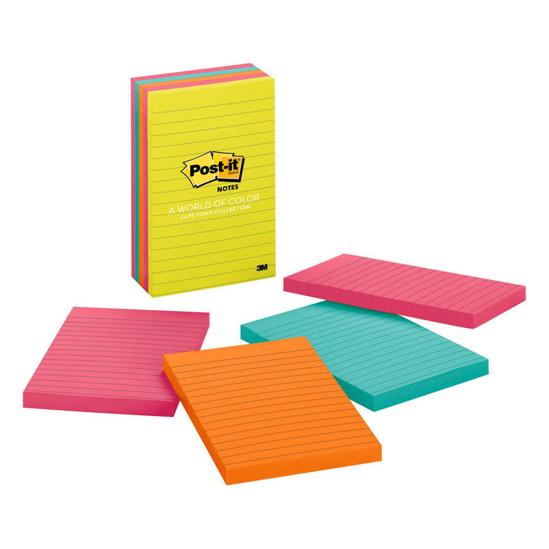 Post it Notes, 500 Total Notes, Pack Of 5 Pads, 4 in x 6 in, Lined, Poptimistic Collection, 100 Notes Per Pad (Min Order Qty 4) MPN:660-5AN