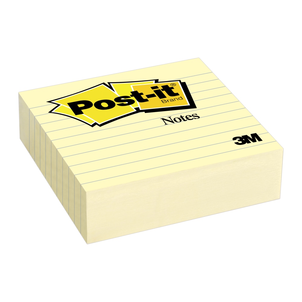 Post-it Notes, Lined, 4in x 4in, Canary Yellow, Pack Of 1 Pad (Min Order Qty 8) MPN:675YL