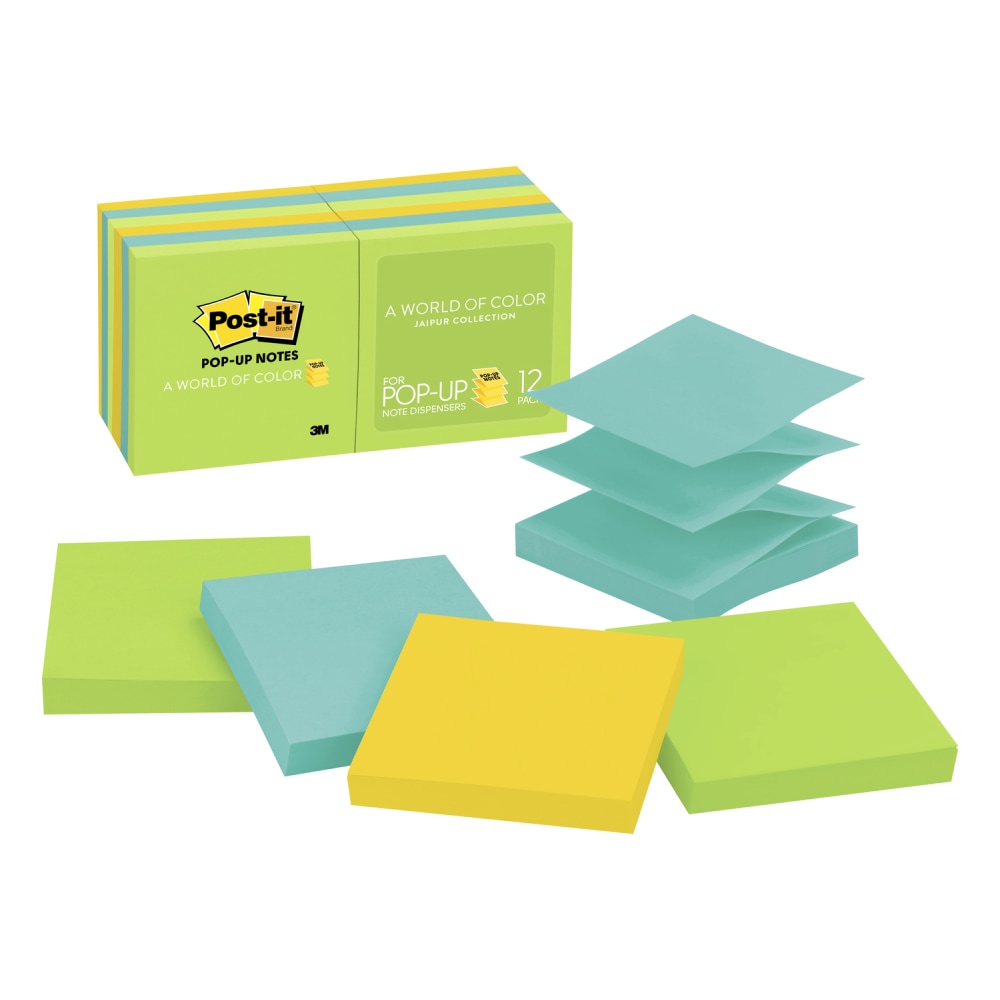 Post-it Pop Up Notes, 3 in x 3 in, 12 Pads, 100 Sheets/Pad, Clean Removal, Floral Fantasy Collection (Min Order Qty 4) MPN:R330-12AU